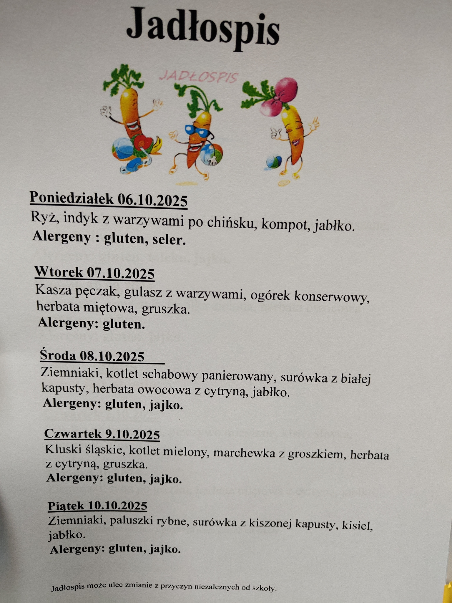 menu