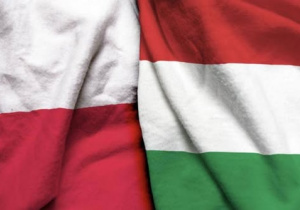 Flagi Polski i Węgier