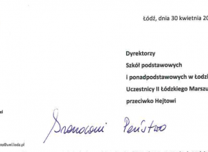 II Łódzki Marsz przeciwko Hejtowi