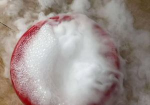 Użycie suchego lodu - para