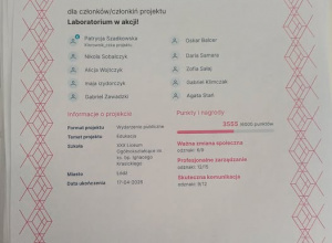 Sukces uczniów w projekcie "Olimpiada Zwolnieni z Teorii" - tytuł "Brązowego Wilka"